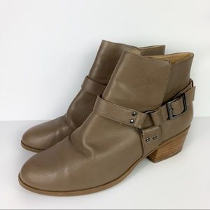 Dress Barn Cyber Taupe Harness Buckle Heel Booties